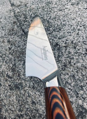 Damascus chef knife - back view_2